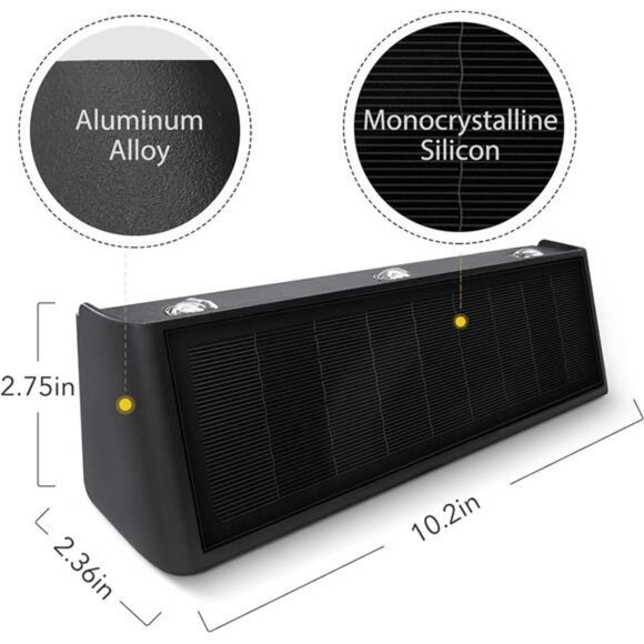 Solar Lights Outdoor Waterproof 3000K Warm Waterproof Aluminum Dusk to Dawn - Picture 2 of 7